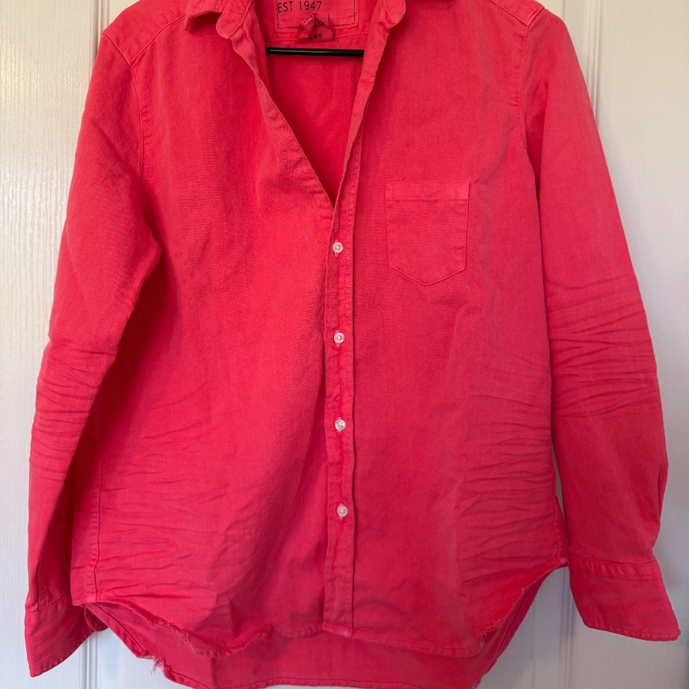 Frank & Eileen hot pink button down shirt